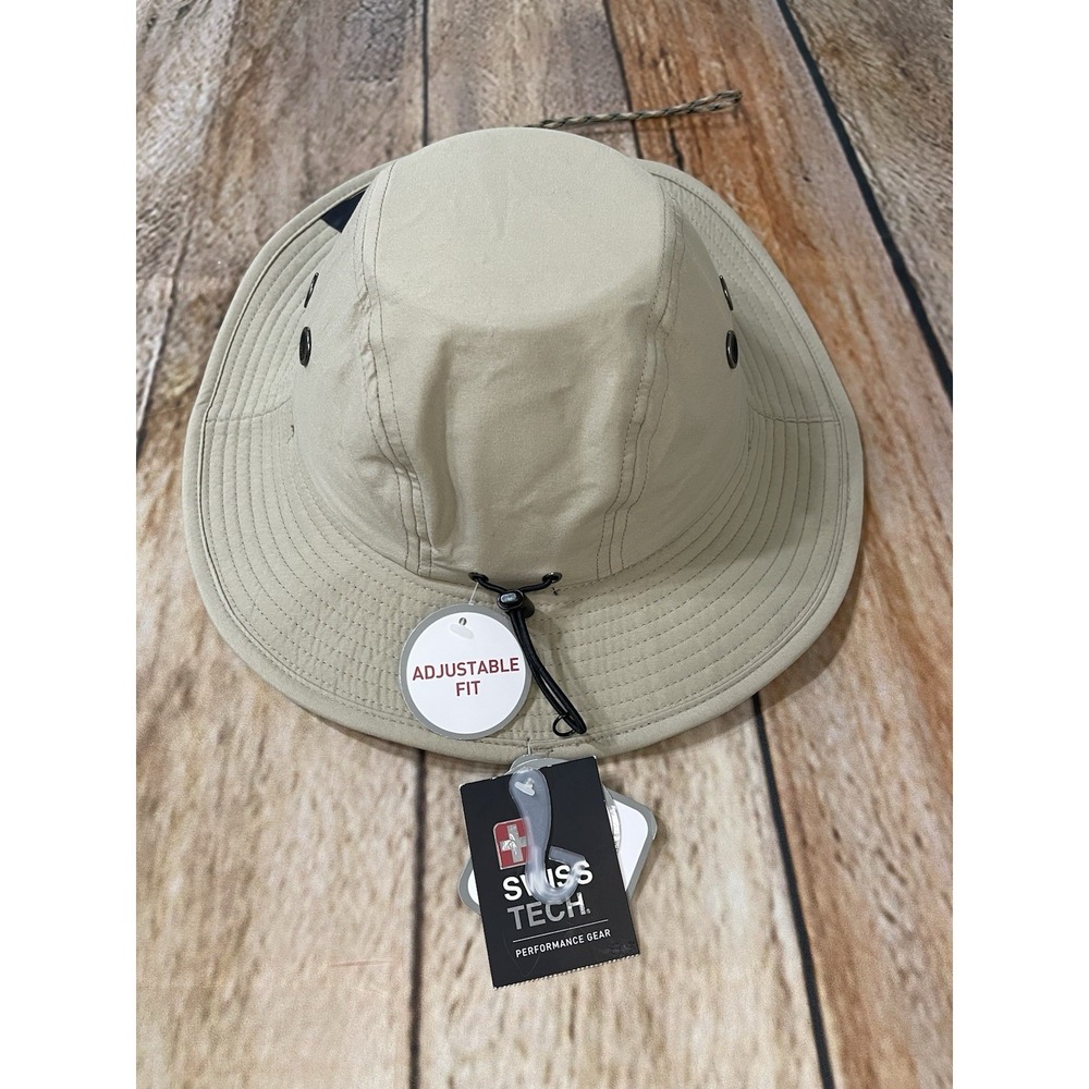 Swiss Tech Boonie Hat Cap Men's Tan Vented Performance Fishing Outdoor Sz S/M